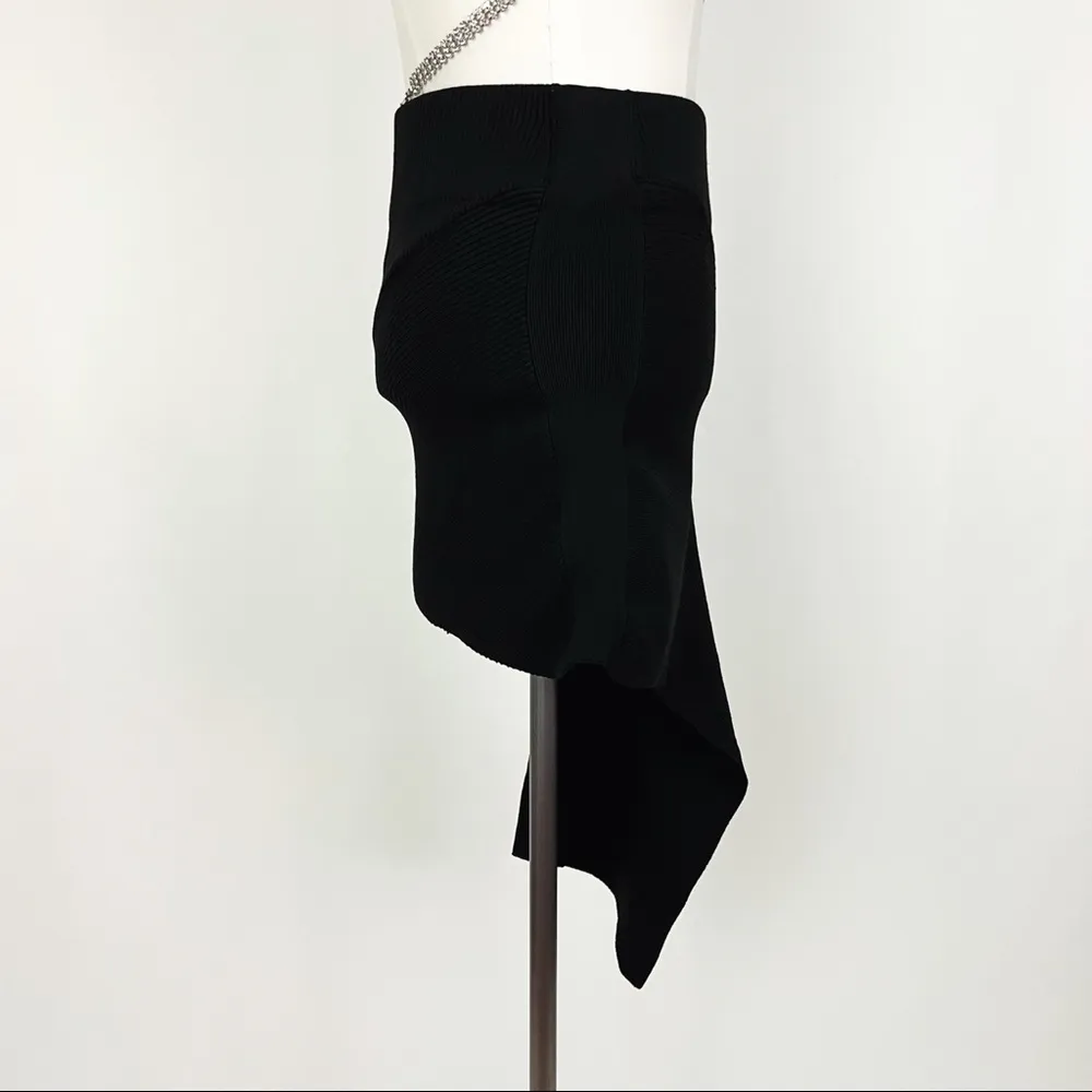 NWOT H&M Innovation Co-Exist Story Asymmetric Rib-Knit Skirt in Black | Size S - Image 7