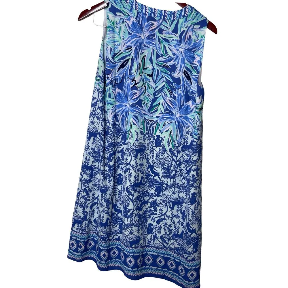 Lilly Pulitzer Evah Shift High Tide Navy Ready Set Gecko Engineered Dress sz S - Image 6