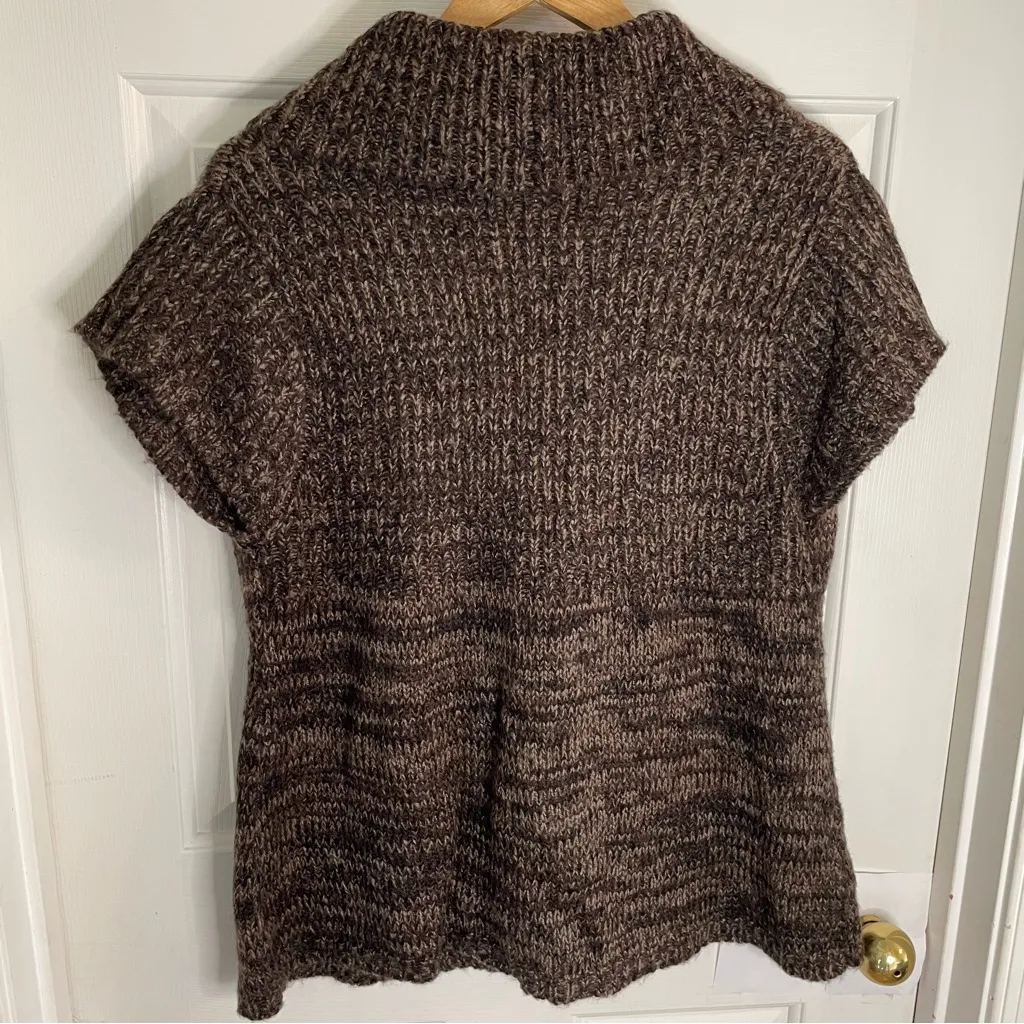 NEW Cato Dark Brown Knit Short Sleeve Shawl Collar V-Neck Cardigan Size XL - Image 5