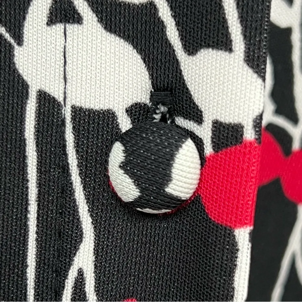 Talbots Ruffle Sleeve Jersey Vine Print M collared button up Shirt Dress w/belt - Image 5