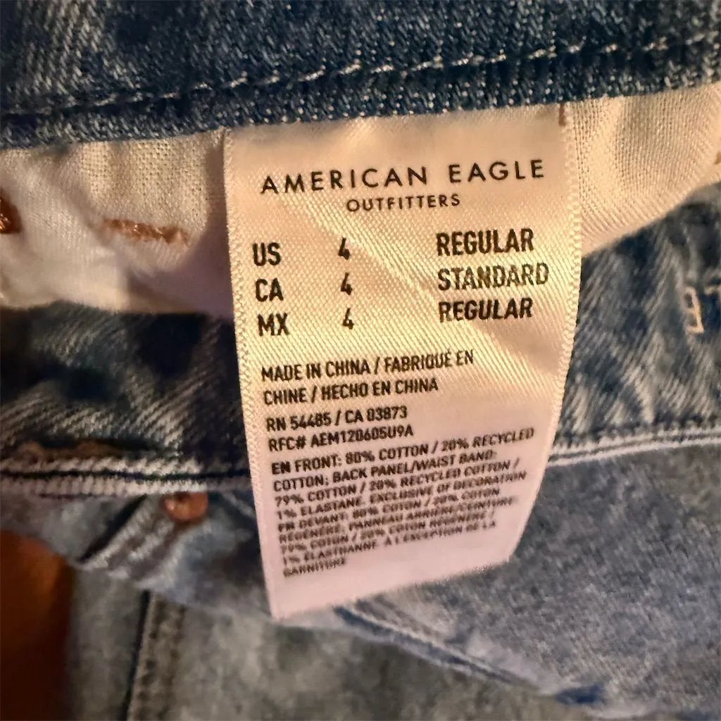 American Eagle Women's Curvy Mom Jeans Size 4 Blue High Rise 5-Pocket - Image 9
