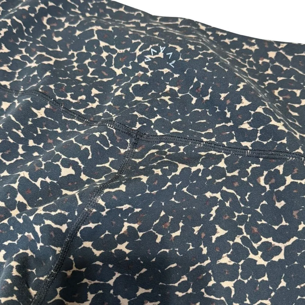VARLEY Let's Move Mid Rise Leggings Leopard Animal Print 7/8 Gray Tan Small - Image 5