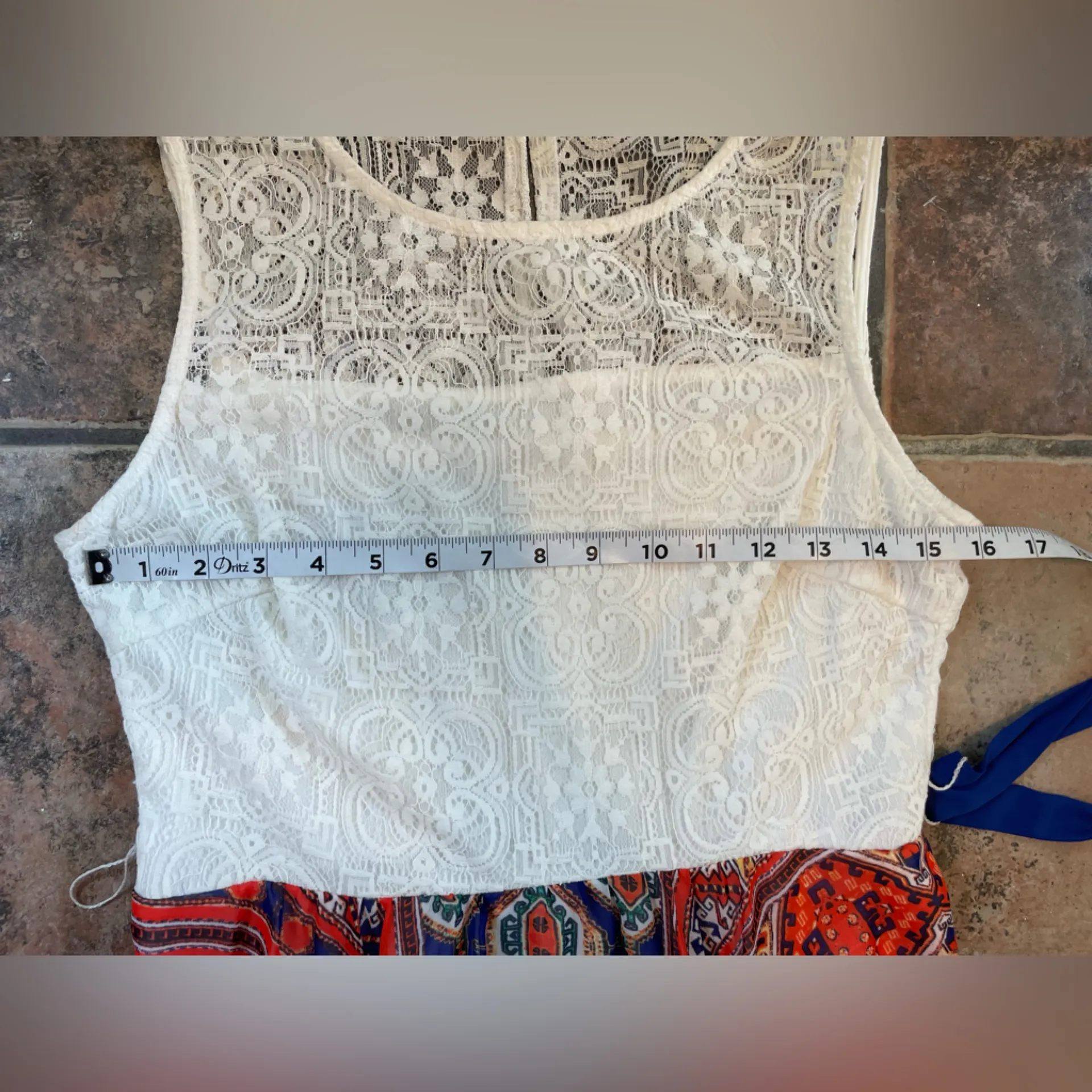 Bisou Bisou Lace Handkerchief Hem High Low Flowy Dress Size 10 - Image 7