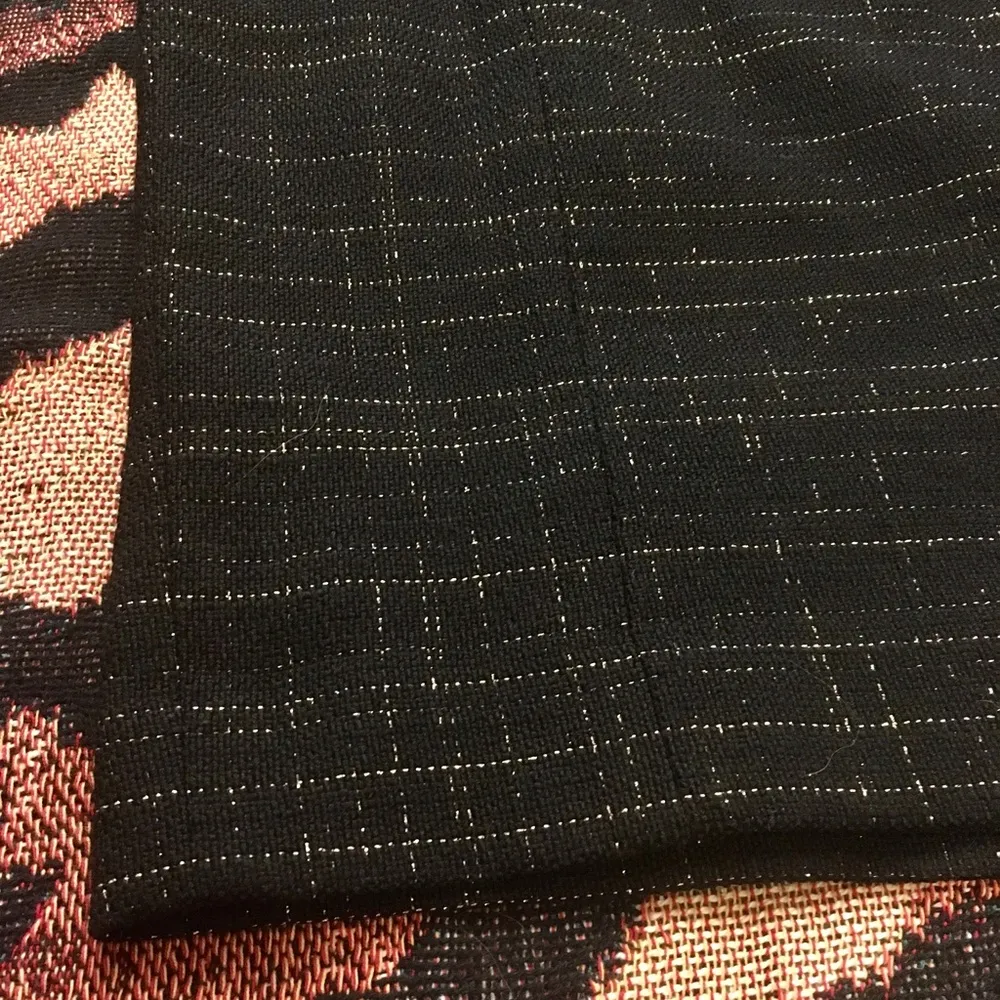 Vtg 90s Y2K Donna Karan DKNY black silver wool tweed knit pencil skirt 6 preppy - Image 2