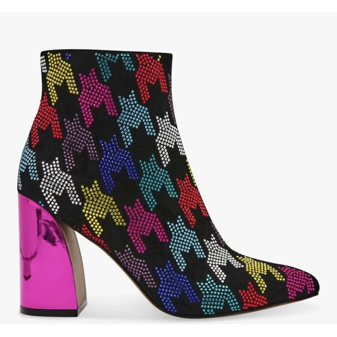 Betsey Johnson Marrina Block Heel Booties Size 9.5 Rhinestone Colorful Disco - Image 9