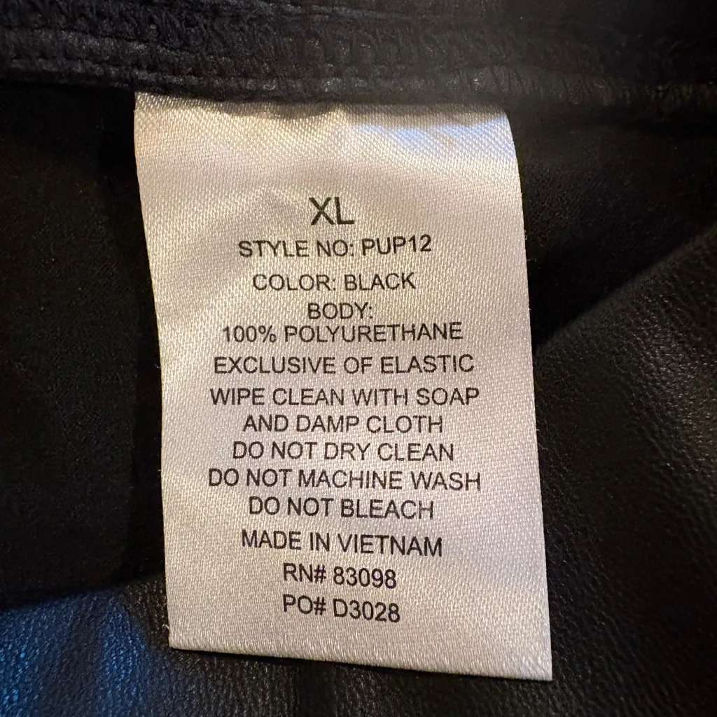 Ci sono faux leather leggings black, high-waisted leggings women’s XL - Image 5