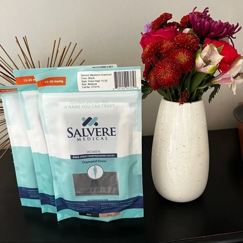 SALVERE WOMEN'S DIAMOND, 3 PAIR KNEE HIGH,‎ COMPRESSION - Image 10