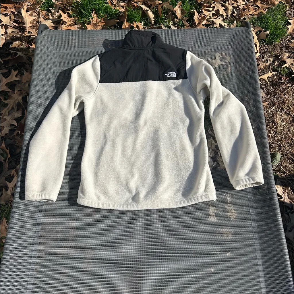Womens The North Face quarter zip Ladies Fleece Jacket Black White size small - Image 7