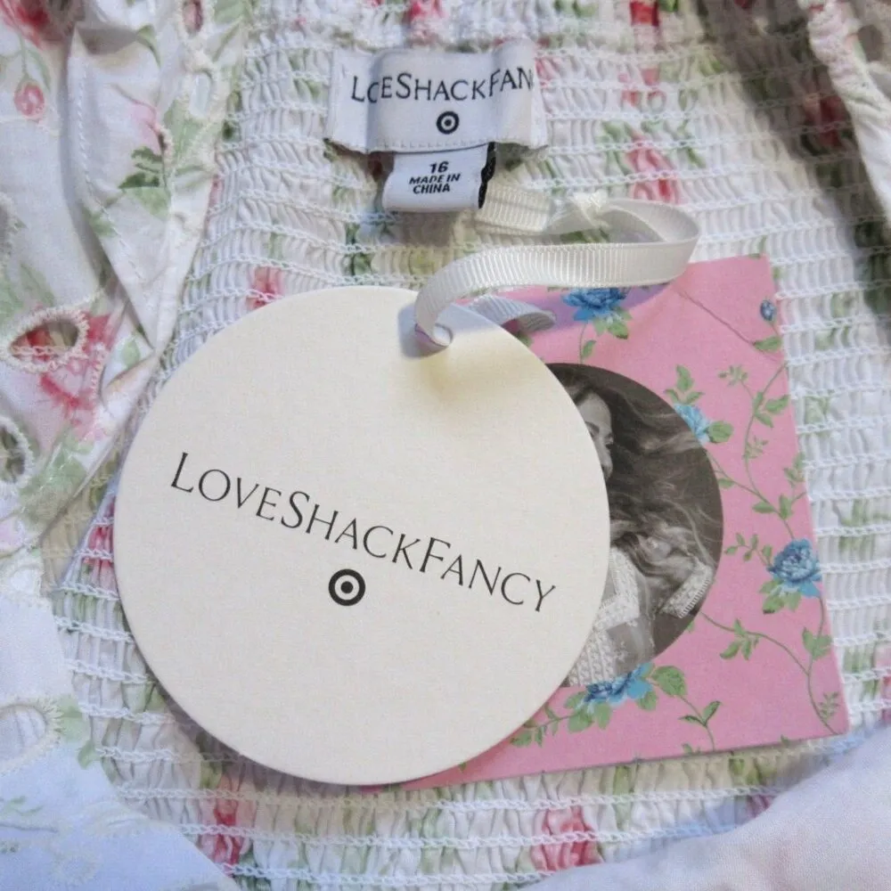 NWT LoveShackFancy x Target  Clementine in White Floral Eyelet Midi Dress 16 - Image 5