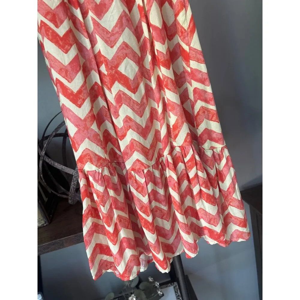 Maaji Chevron Cover Up Mini Dress Orange Yellow Womens Size Small - Image 2