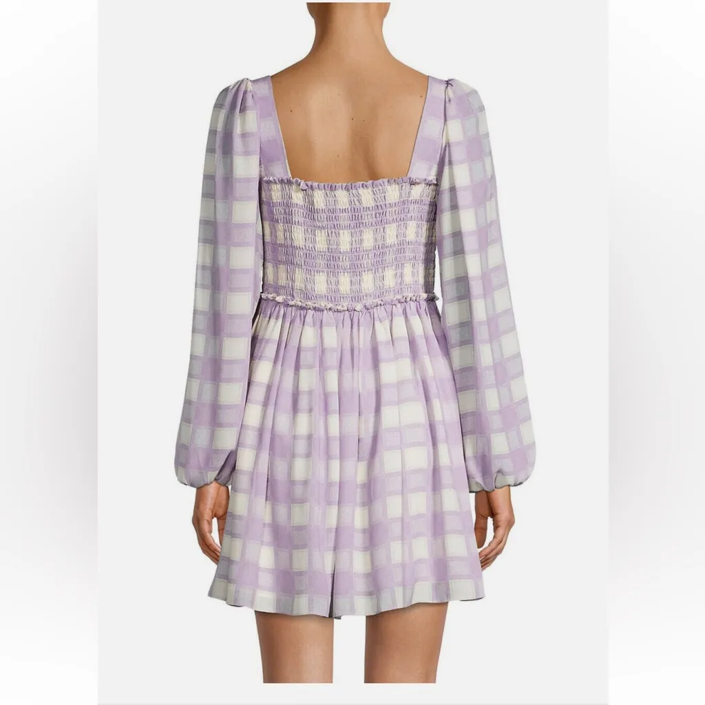 Toccin NY‎ Smocked Puff Sleeve Mini Dress Sz xs Lavender NWT Purple - Image 2