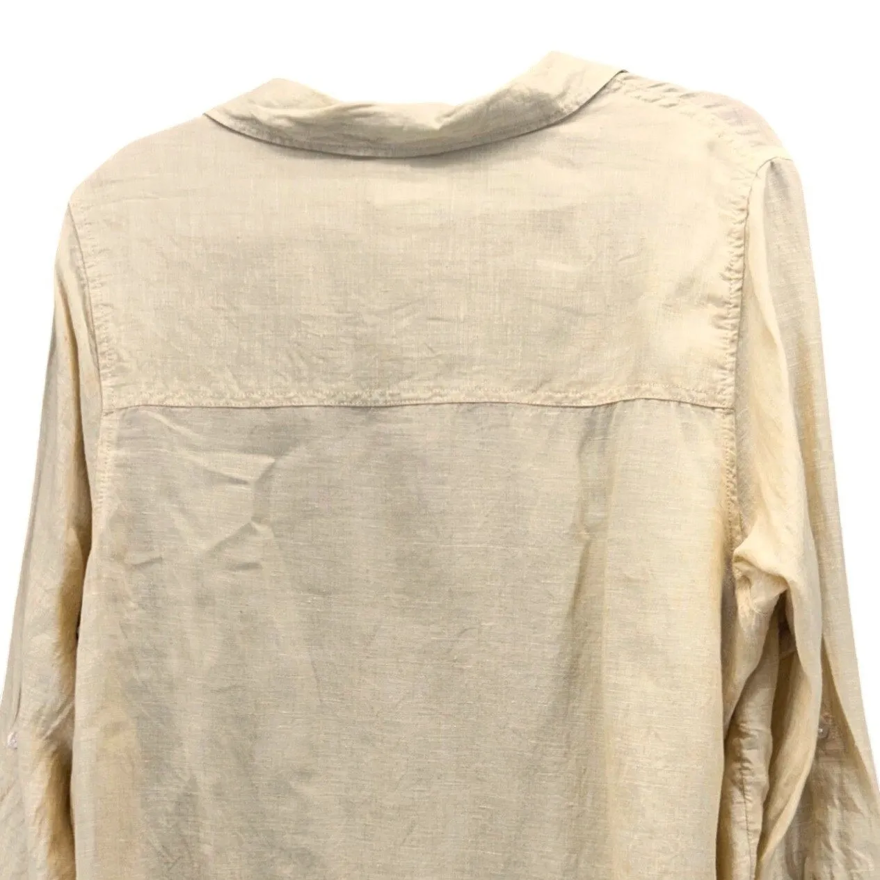Sigrid Olsen Women Button Up Size 1X Linen Popover Tunic Lagenlook Coastal Beach - Image 4