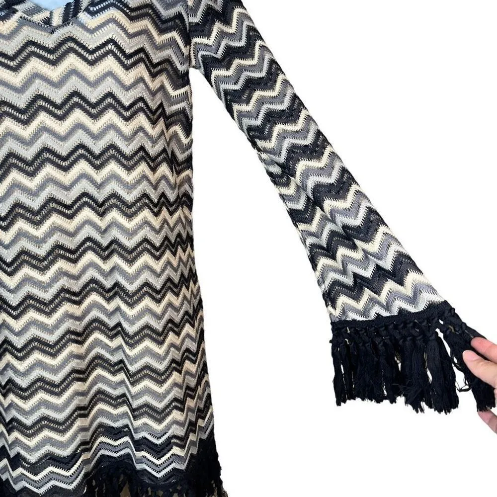 Lamb Label Women’s Fringe Hem Dress Size Small‎ Black - Image 4