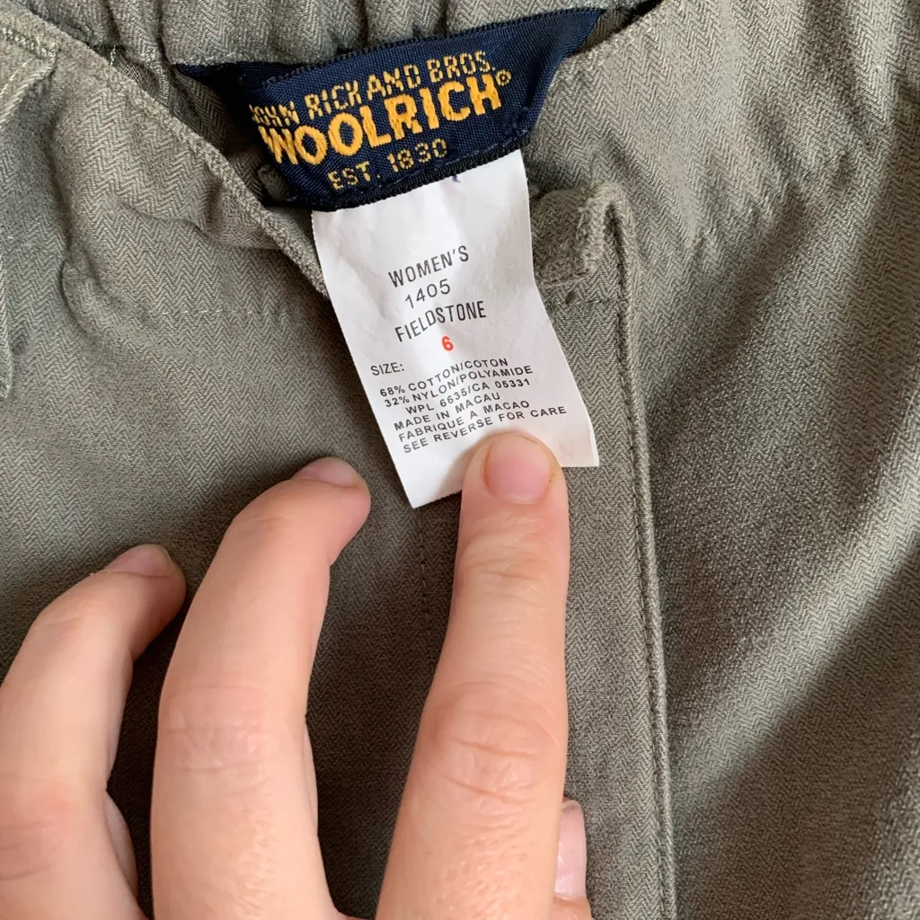 Woolrich Pants Cargo Bottoms Women Size 6 Green Cotton Casual Clothing - Image 3