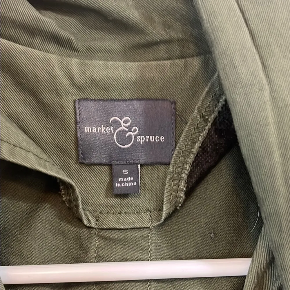 Market & Spruce Olive Green Lightweight Spring Utility Jacket - Size Small - Image 13