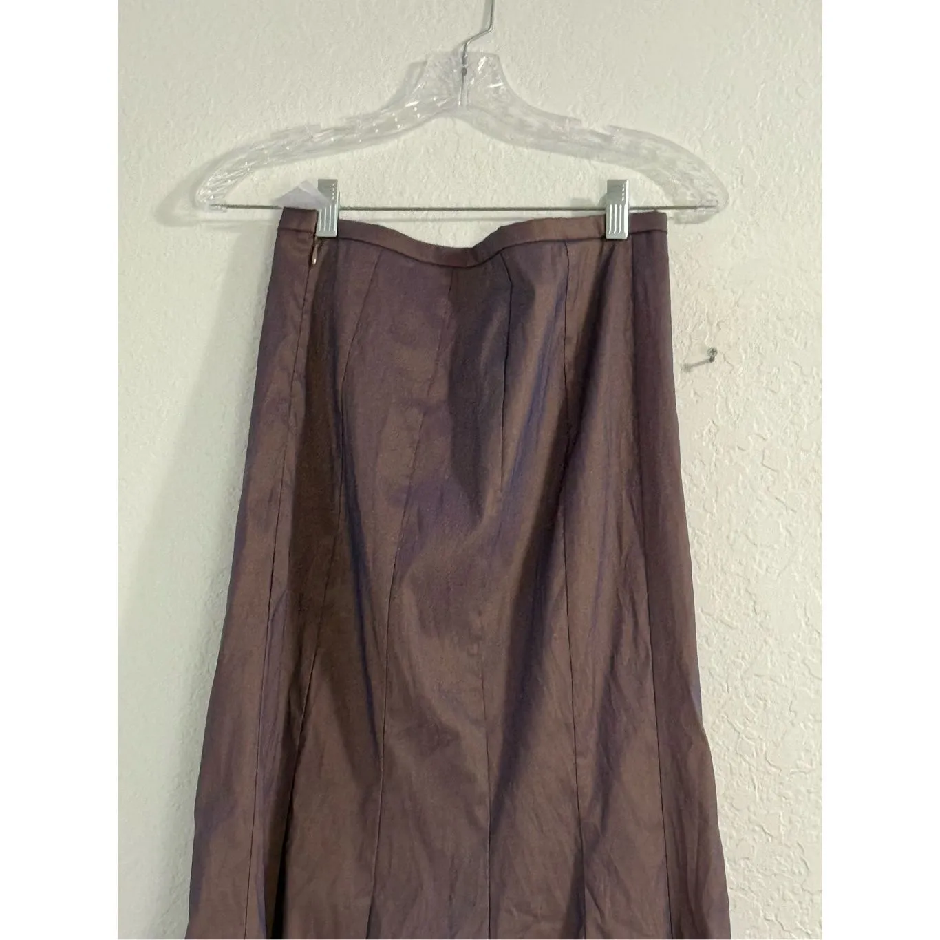 New Xscape Stretch Fishtail Maxi Skirt purple  Metallic Sheen By Joanna Chen Siz - Image 2