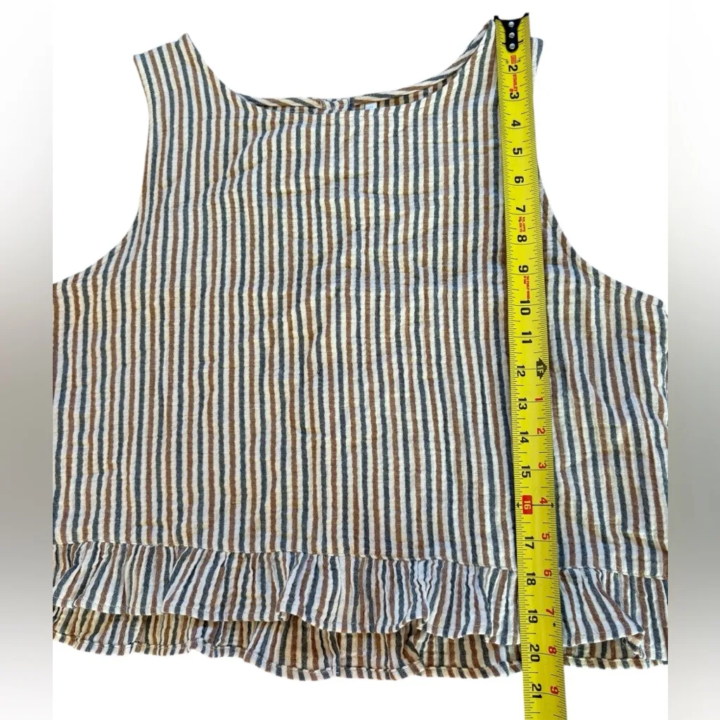 Rylee & Cru Oceanside Top in Nautical Stripe Womens Size Large Brown - Image 7