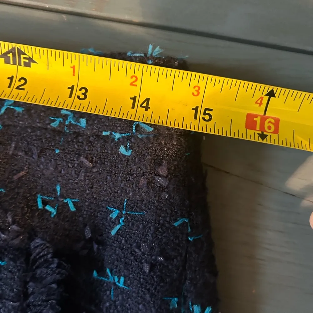 Sail To Sable Skirt Women's 6 Blue Fringed On Fifth Tweed A-Line Mini Lined - Image 6