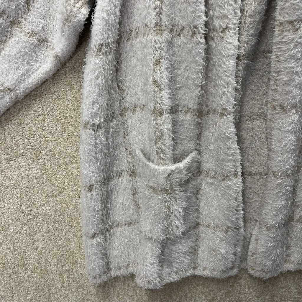 89th & Madison Cardigan open front pockets fuzzy cozy comfy lounge work size 1X White - Image 4