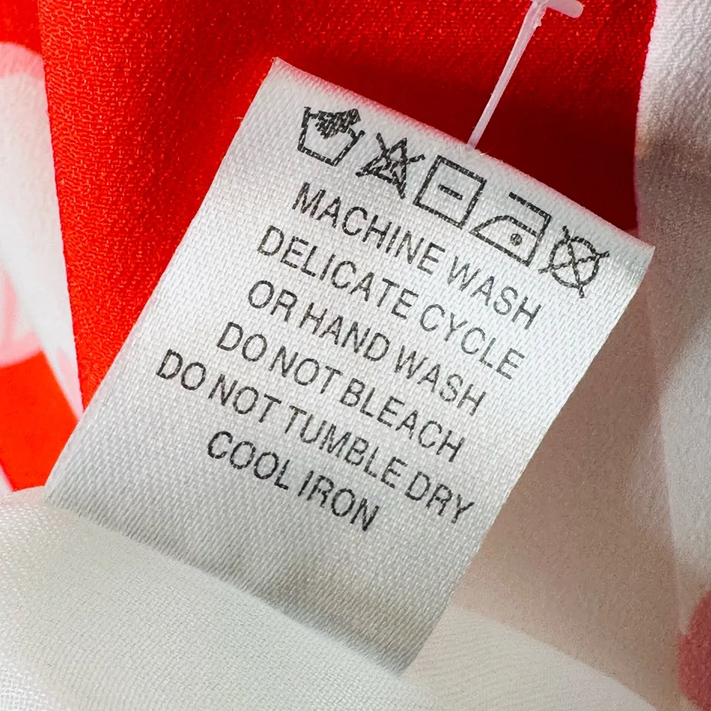 Crosby By Mollie Burch Floral Tiered Red White Pink Ruffle Dress Size XS - Image 11