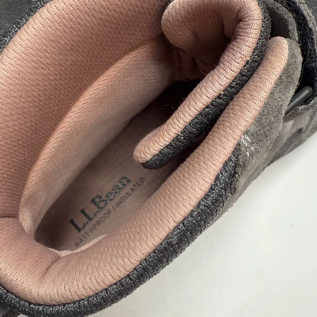 L.L.Bean Women’s Gray Leather Hiking Boots Insulated Waterproof S - Image 7