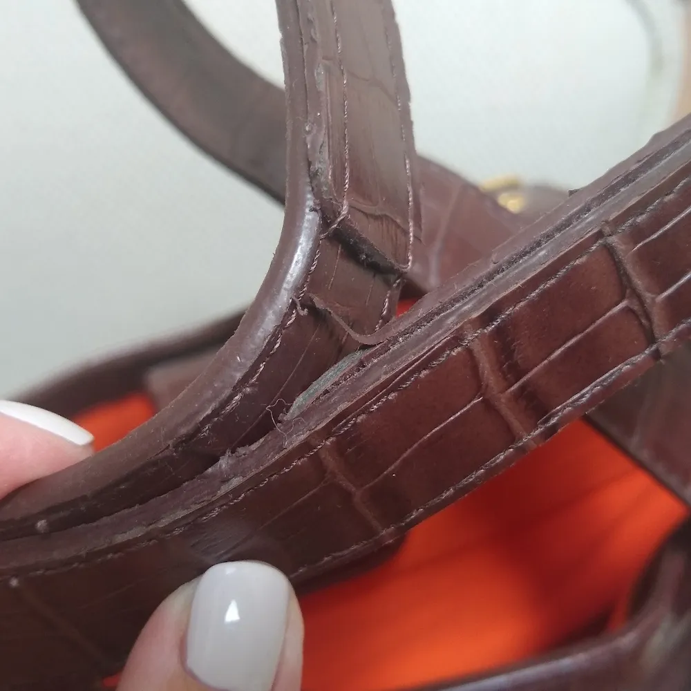 Joan Rivers Classics Brown Mixed Media Tote Bag - Image 5