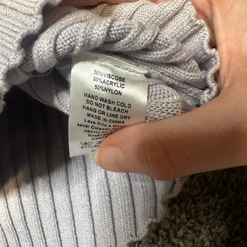 Tic Toc Women's Purple Ribbed Button Down Shirt - Image 4