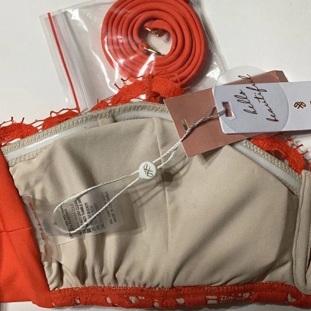 PilyQ New. PQ water lily lace v-wire bikini set. S-top/medium-bottom. Retails $168 - Image 9