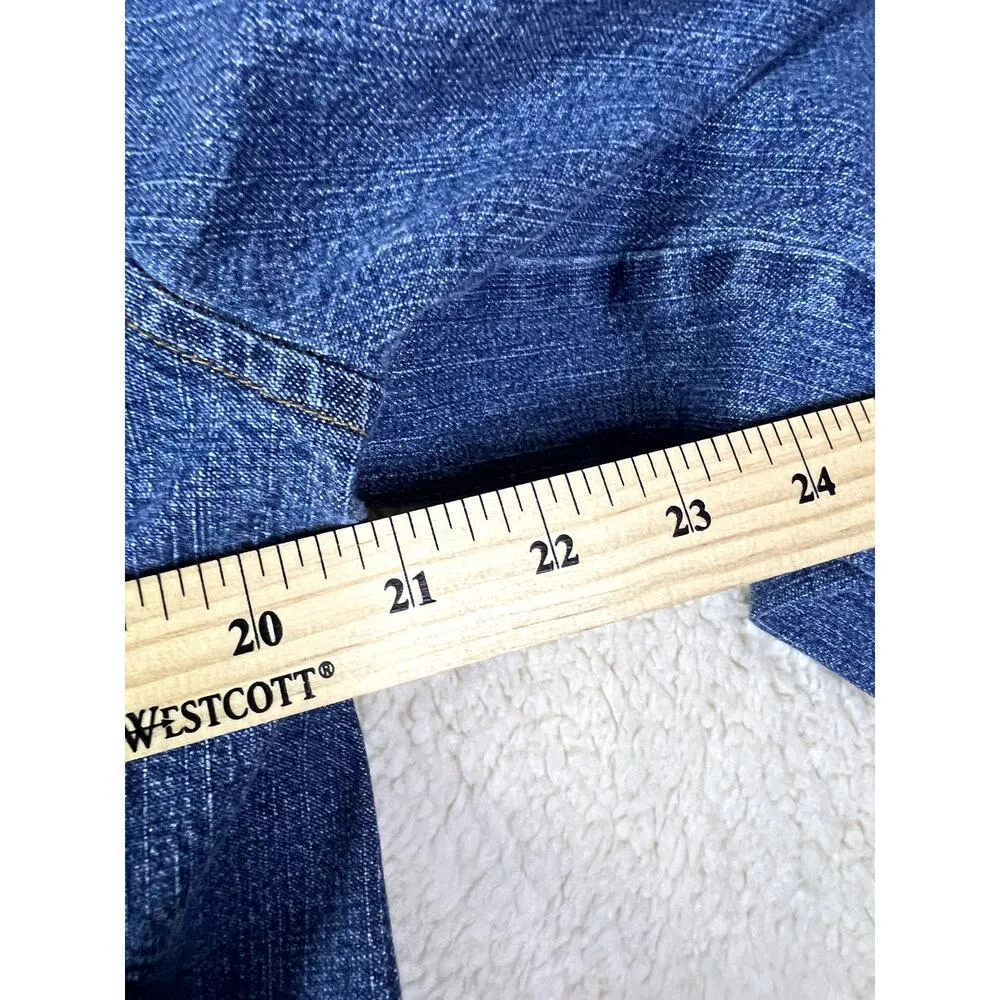 Oh! Mamma Maternity Jean Jacket Women's Size Large Pregnancy Cowgirl Fall Cozy Blue - Image 8