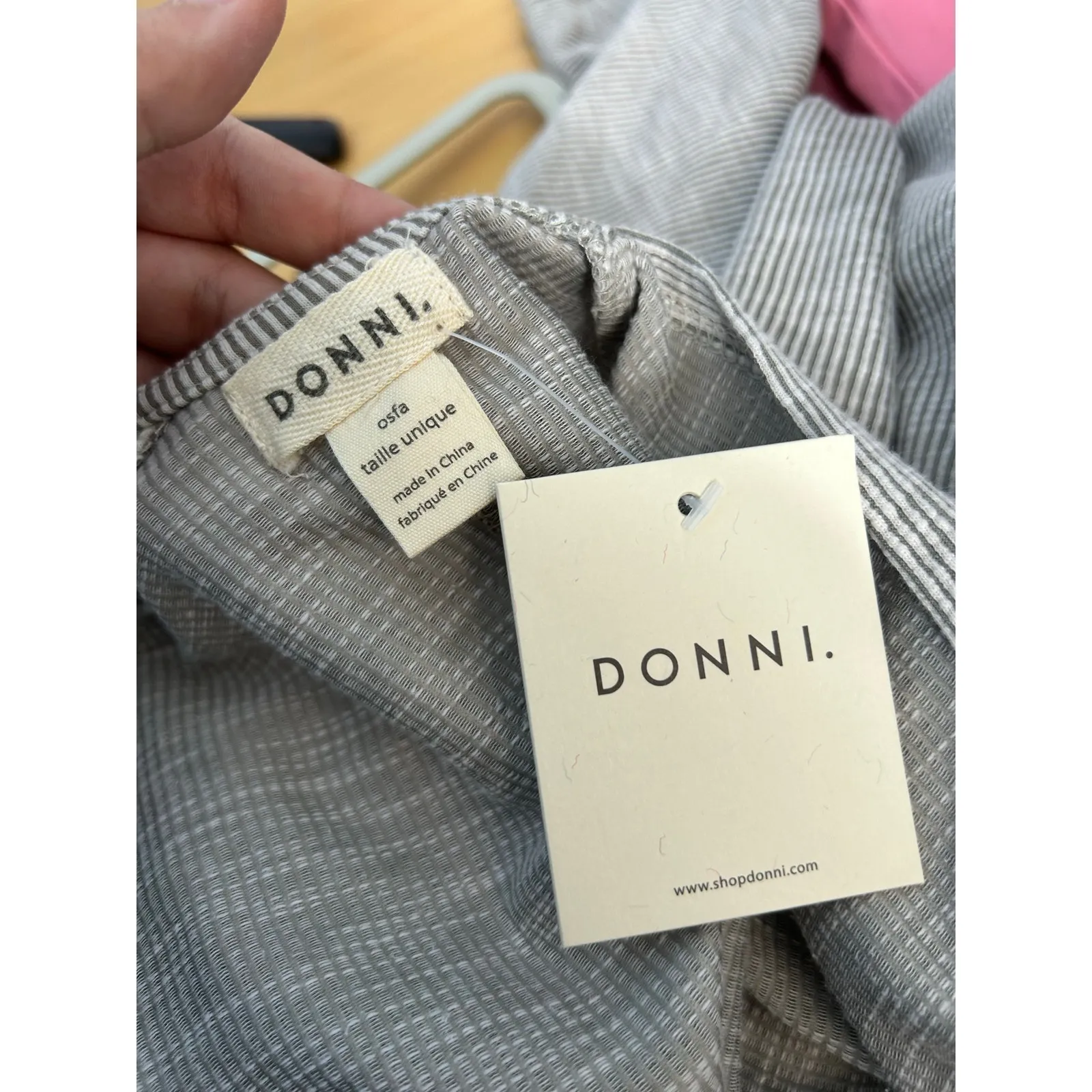 Donni Cardigan Sweater One Size Gray Ribbed Minimalist Granola Girl NWT - Image 7