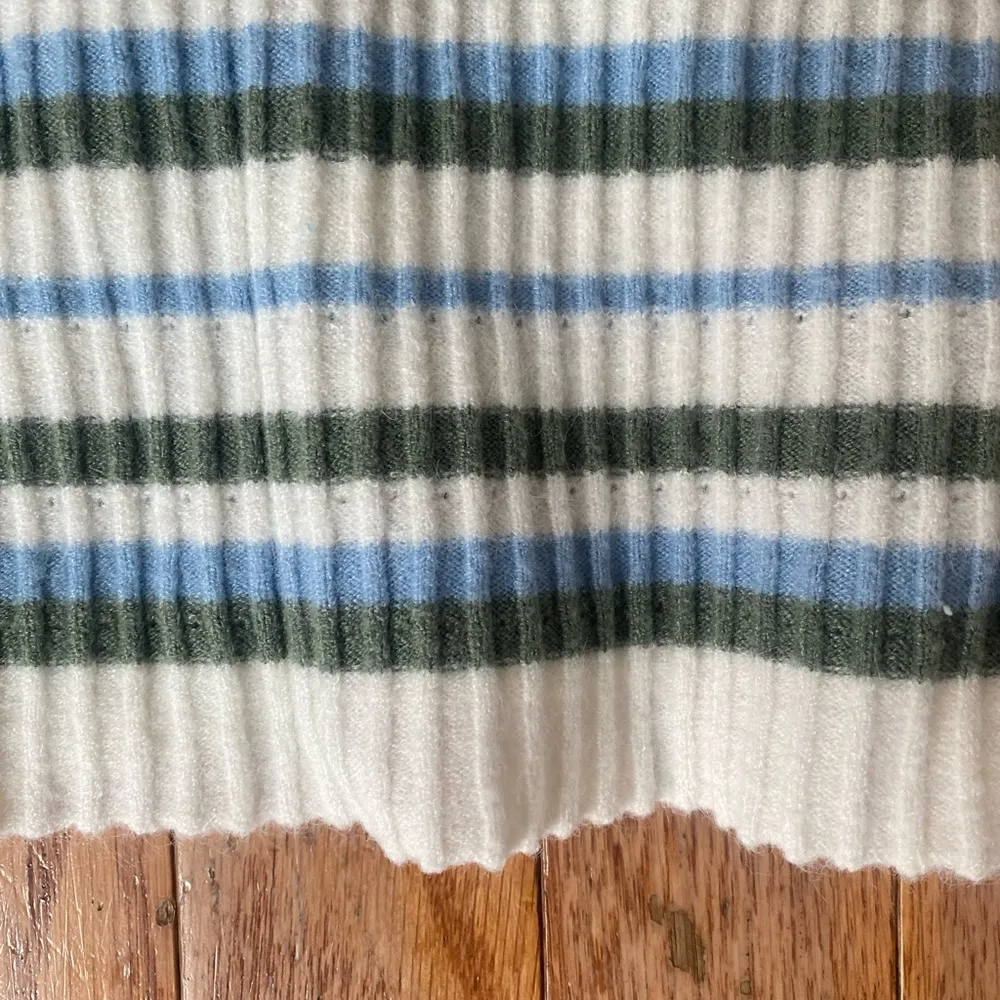 Striped Ribbed Long Sleeve Sweater Blue Size M - Image 8