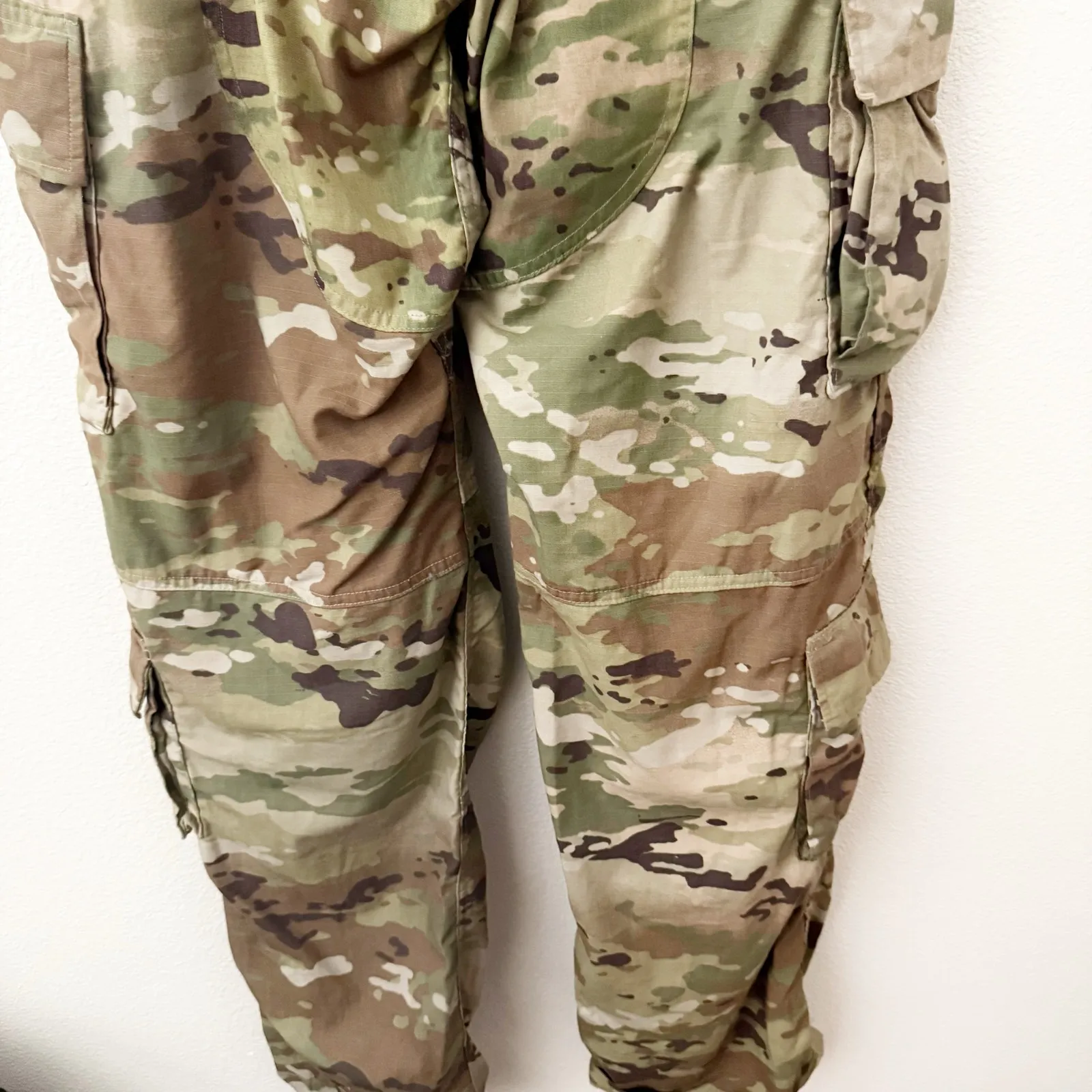 MILITARY | Vintage Camouflage Camo Pants Cargo Army Tie Unisex | Large Long Green - Image 6