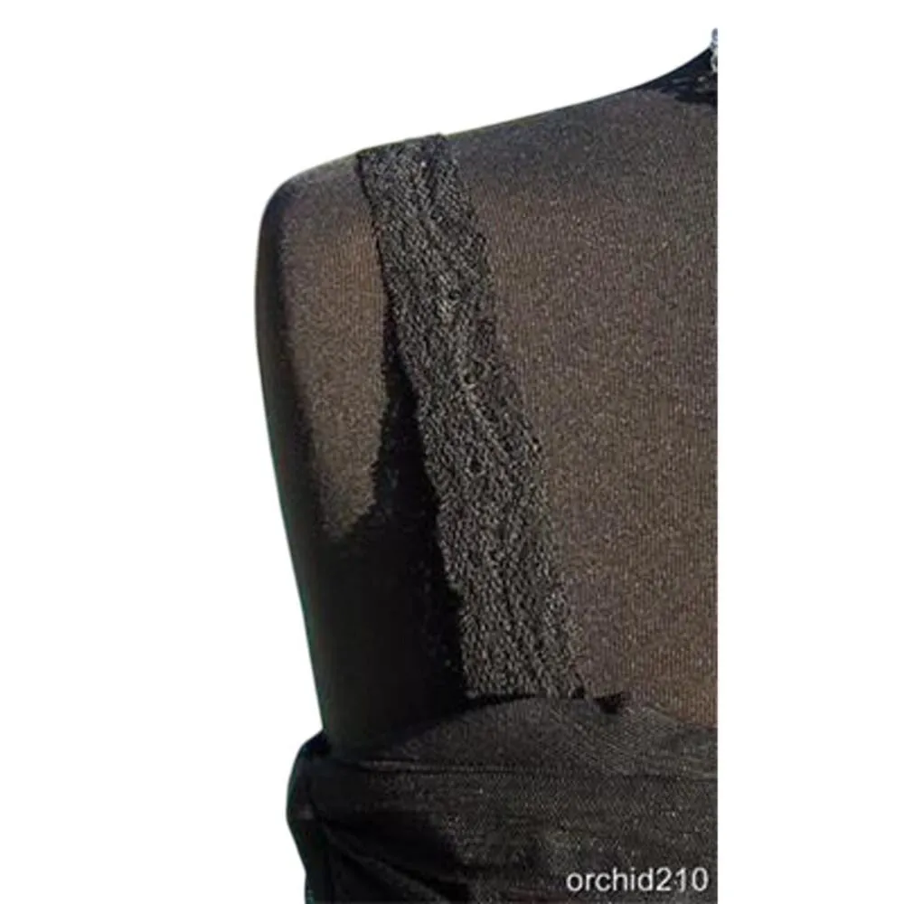 Cache Black Mesh Satin Bustier Top Rhinestone Kissed Lace Peek A Boo $128 NWT - Image 10