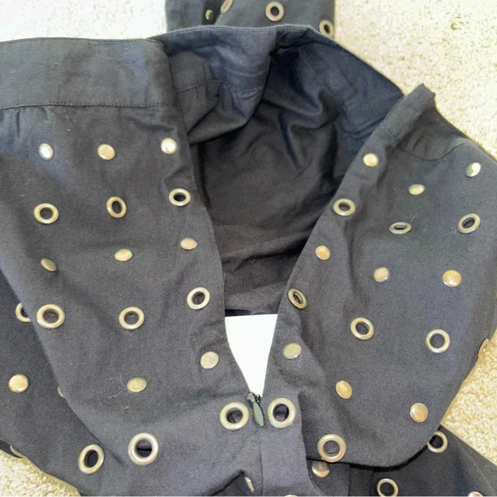 Lovers and Friends Conor Grommet Studded Metal Embellished Black Pant Edgy - Image 6