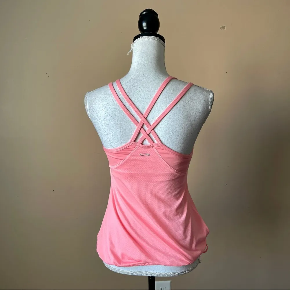 C9 X CHAMPION | Pink Cross Back Drawstring Hem Athletic Tank Top Sz S - Image 3