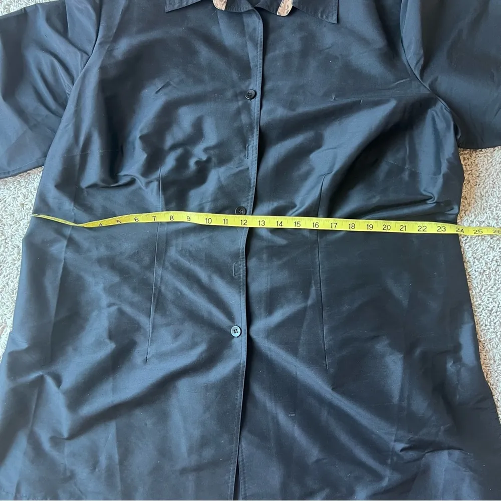 Coldwater Creek 100% SILK Size 2X Black Leopard Animal Print Jacket Shir… - Image 8