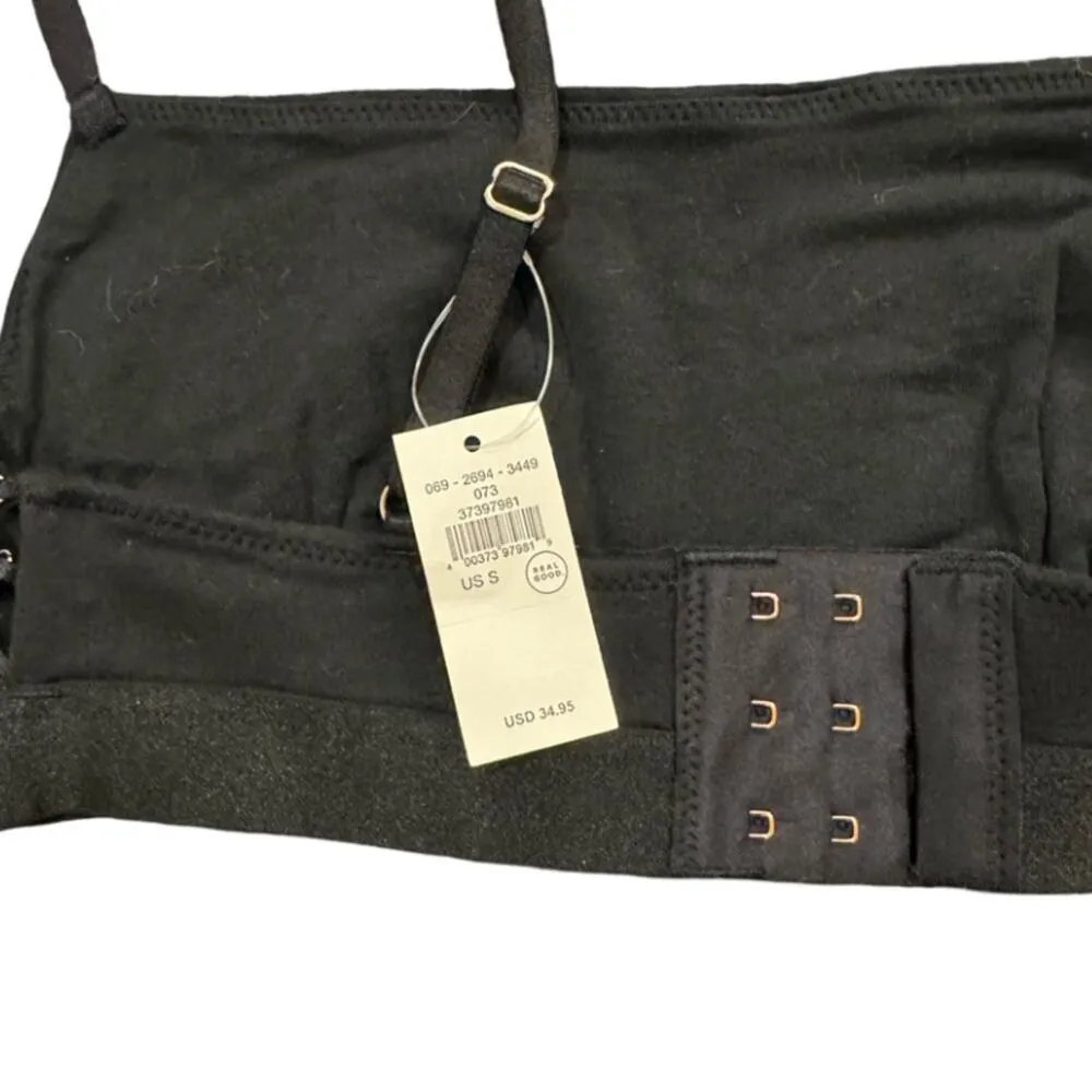 aerie Aerie Women's Adjustable Strap Bandeau Bralette - Black Size S - Image 5