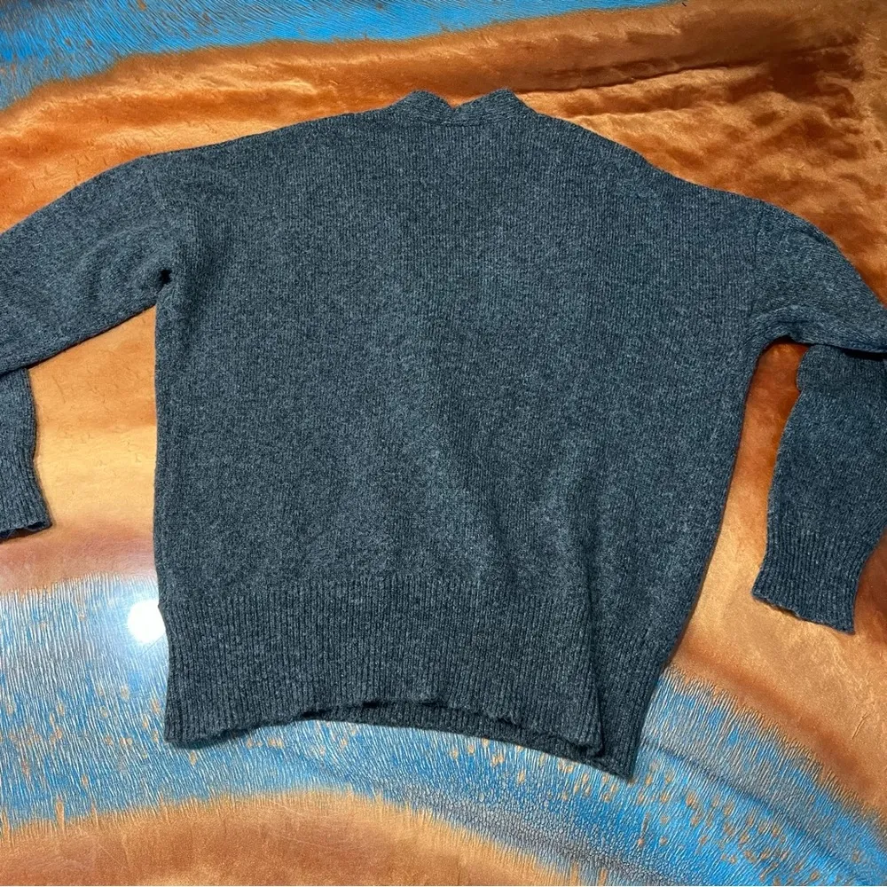 ASTR the Label Pleated Wrap Sweater Charcoal Medium Wool Blend long sleeves - Image 6