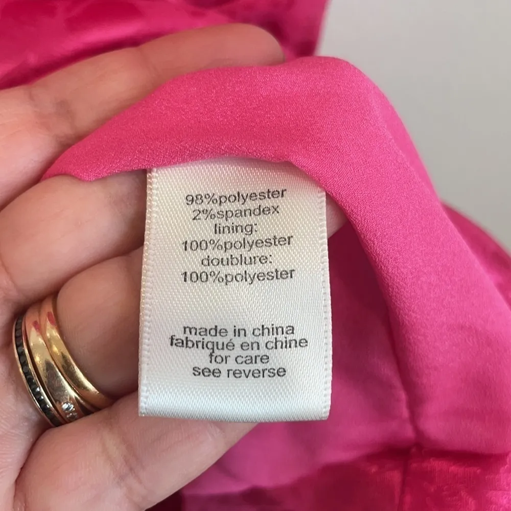 Ronny Kobo pink Nadia Ruched Jacquard floral one shoulder dress M NWT Size M - Image 11