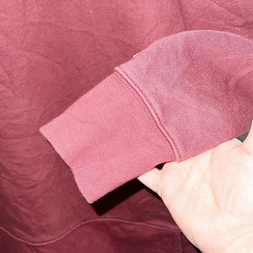 Athleta  Cowl Neck Cotton Blend Maroon Pull Over Sweater With Pockets - Image 4