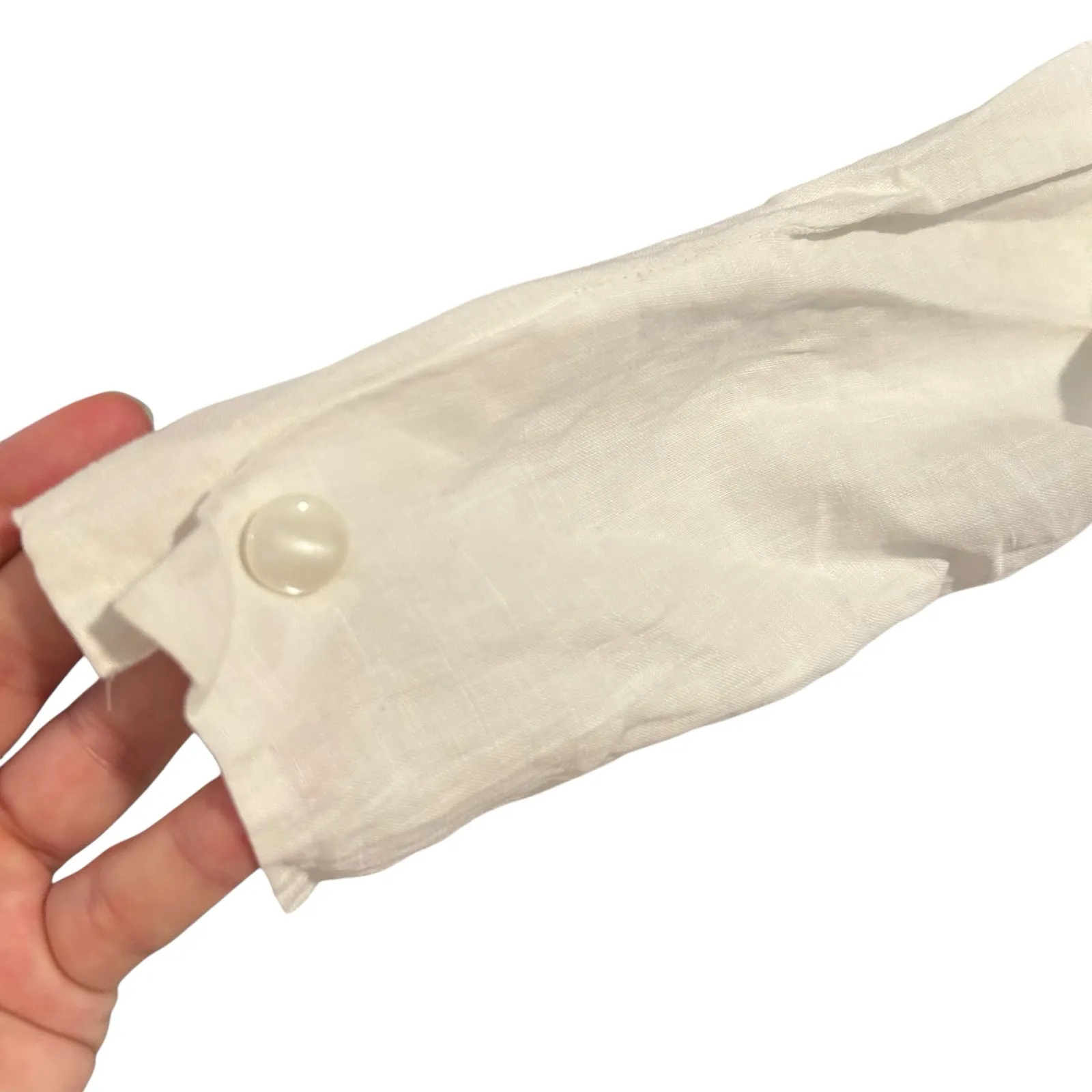 Vintage White Linen Skirt Set Women Sz Small Marie St Claire Lace Soft Girl Chic - Image 12