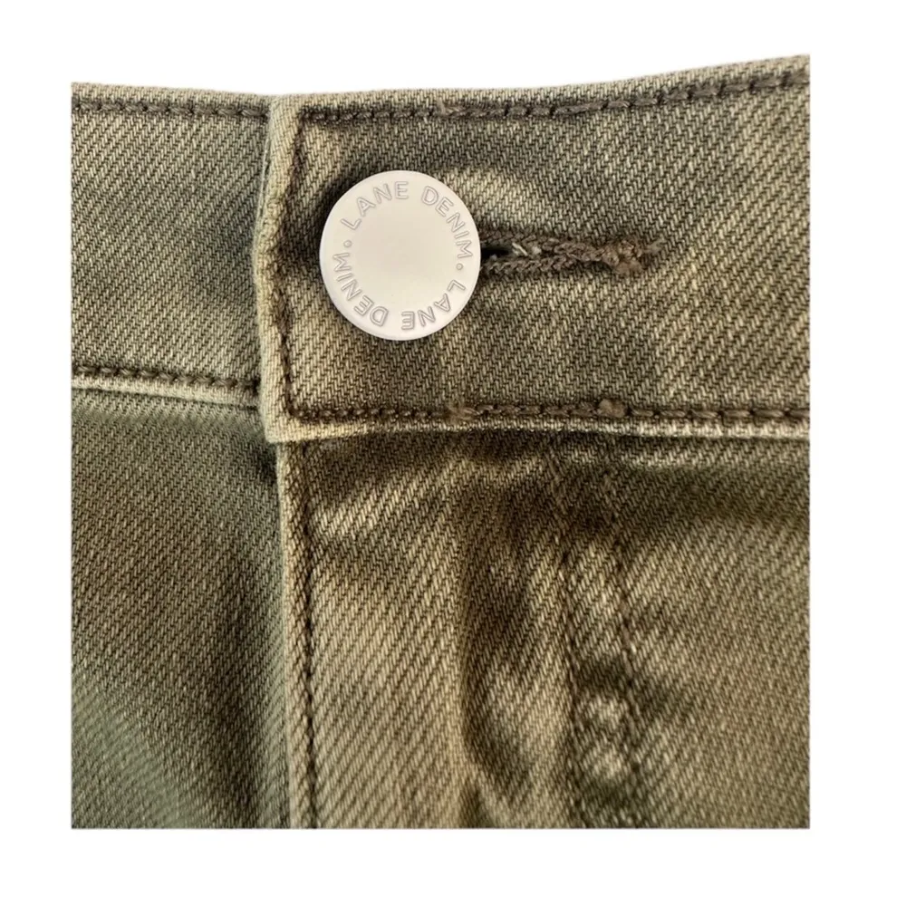 Signature Fit Mid Rise Midi Shorts Denim Olive Green Plus Size 28 - Image 7