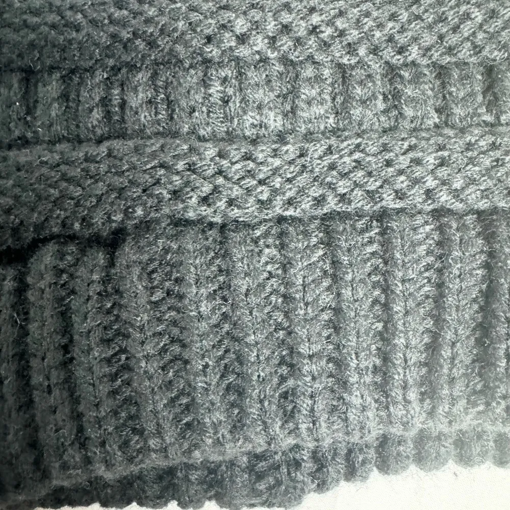 C.C Soft Stretch Ribbed Cable Knit Faux Super Soft Pom Beanie Hat Unisex OS BWT Black - Image 5