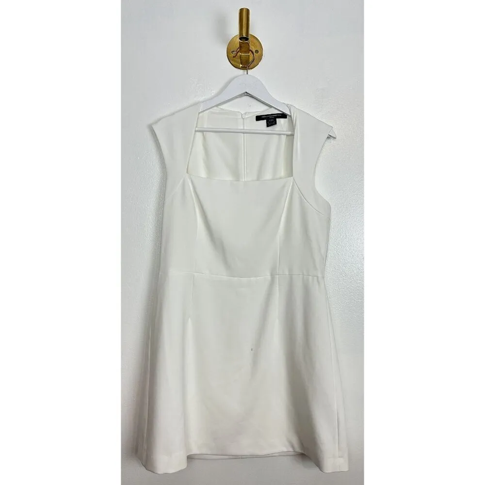 FRENCH CONNECTION Ruth Whisper A-Line Dress in Summer White Size US 12 - Image 5