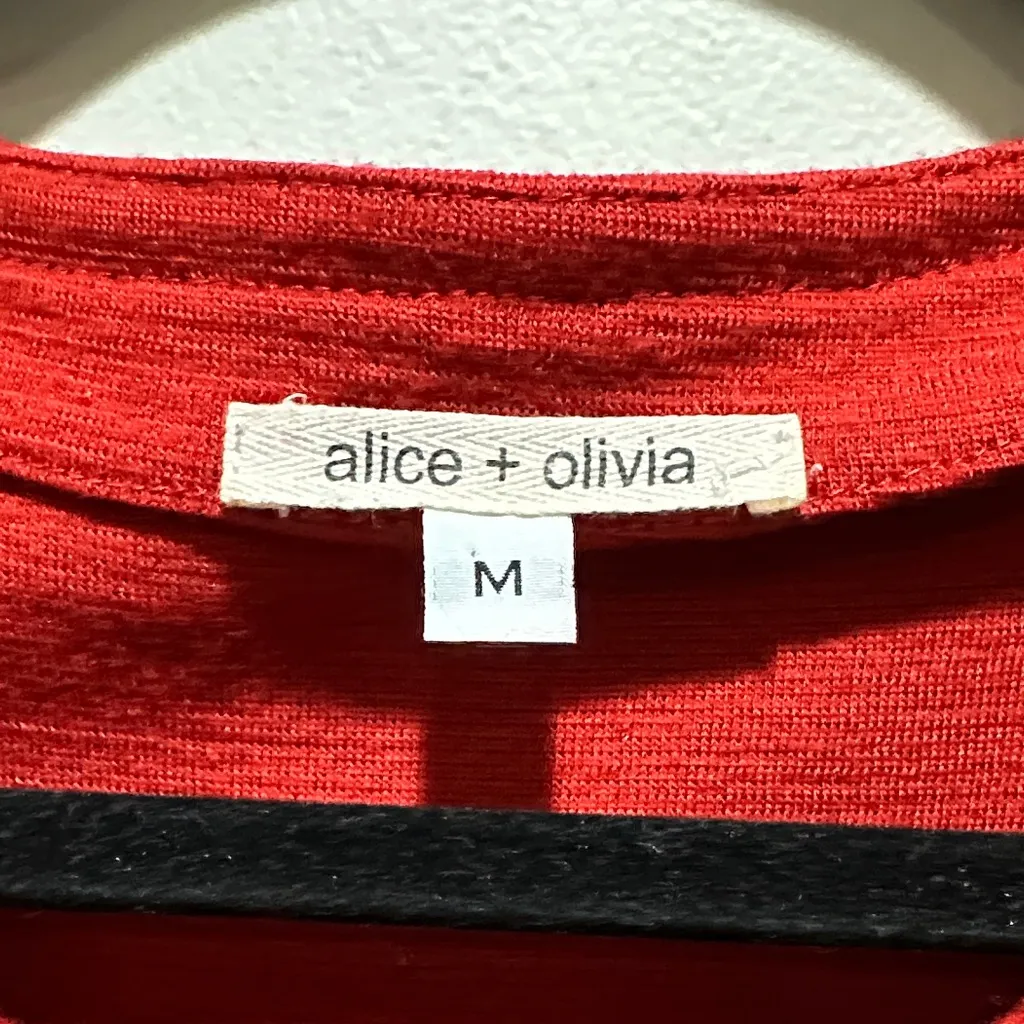 Alice + Olivia Red Mini Dress 100% Wool - Image 2