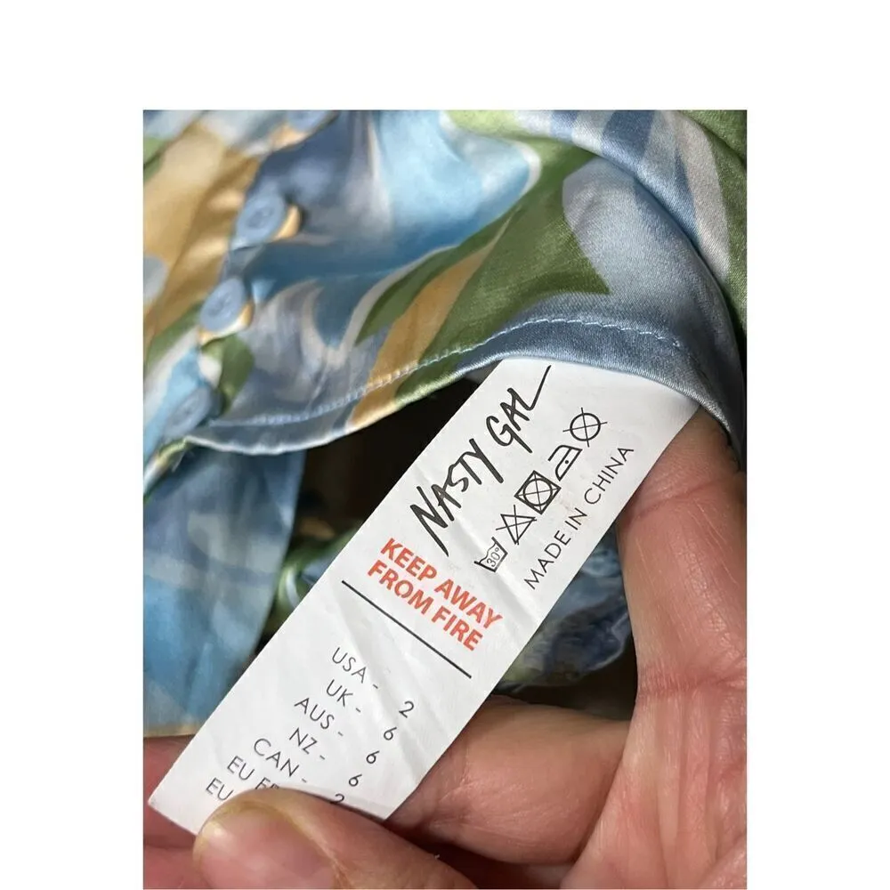 Nasty‎ Gal Blue Satin Crop Top Size 2 - Image 5