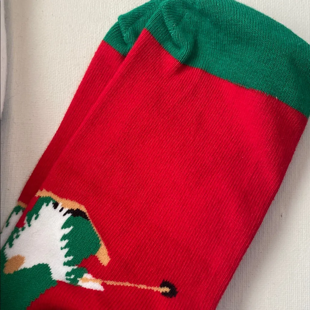 Lavley long Christmas holiday socks Red - Image 3