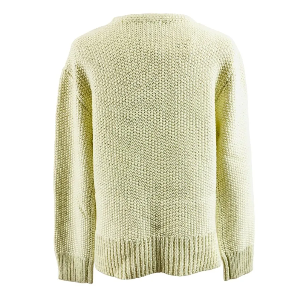 BB Dakota Womens Cool Runnings Sweater V Neck Chunky Knit Soft Ivory Size S - Image 2