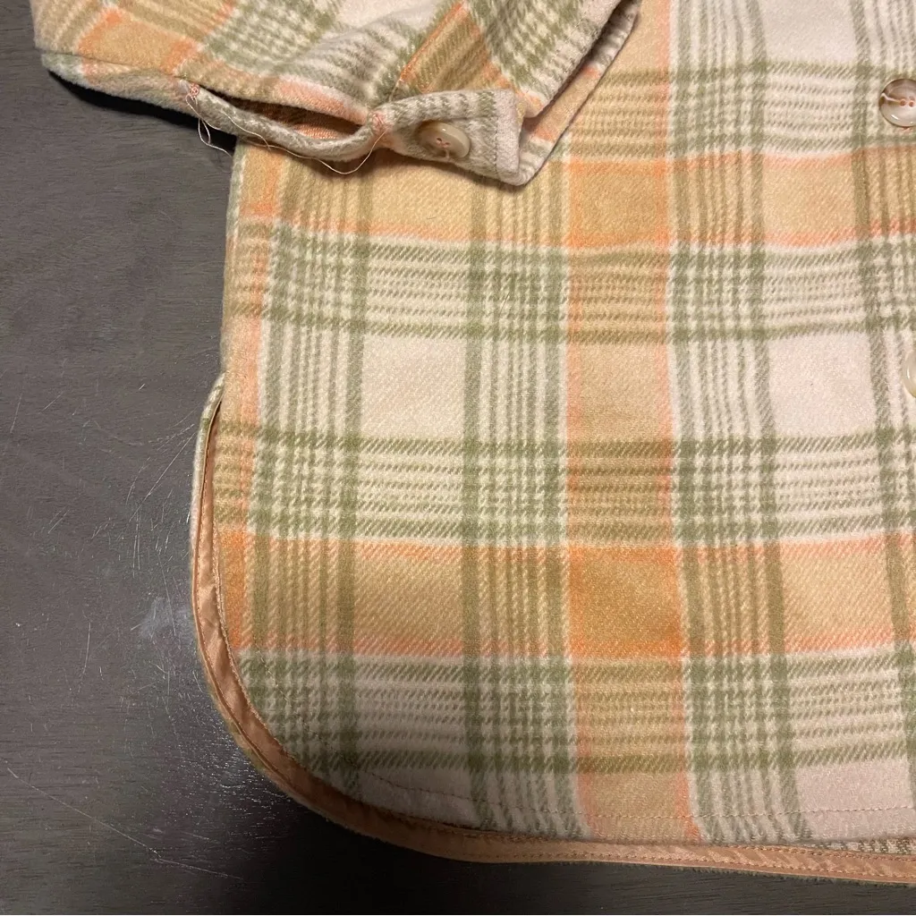 Women's Wool Plaid Yellow and Green Oversized Shacket - Image 3