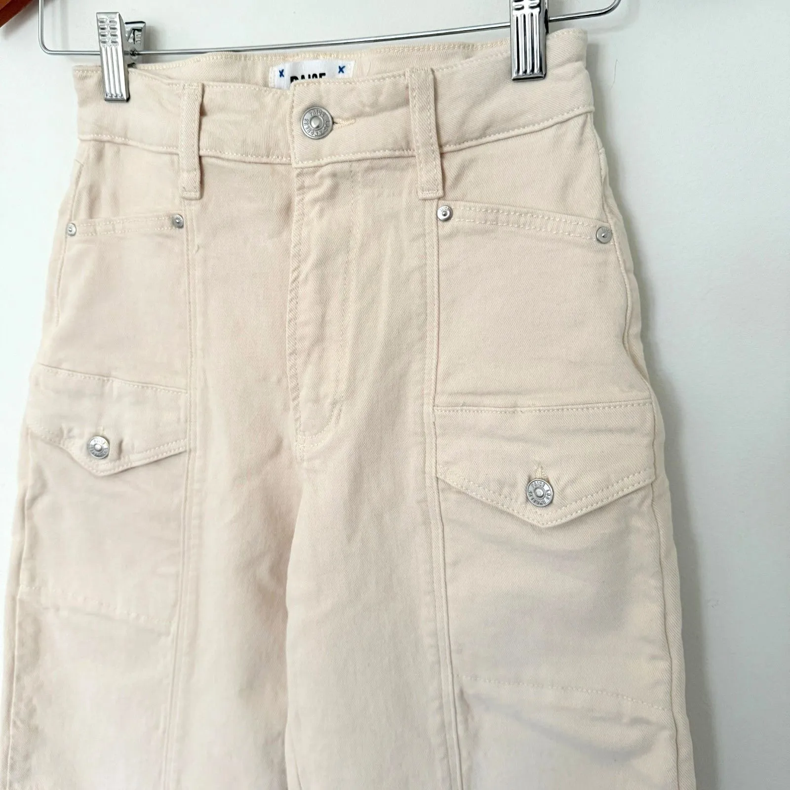 Paige Alexis High Waist Ankle Barrel Cargo Jeans Edgy Slouchy Utility Denim 24 - Image 4